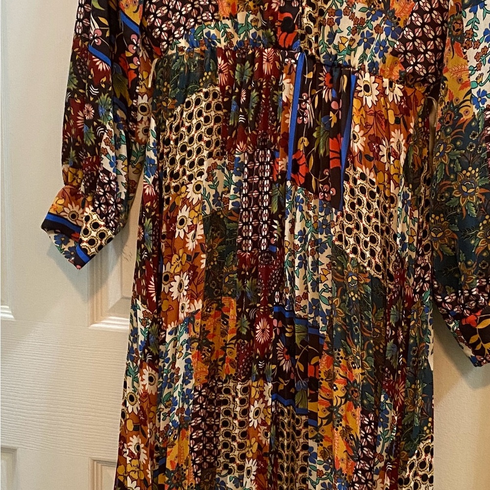 Emma & Michele Colorful Floral Long Sleeve quilt print Dress flowy autumn